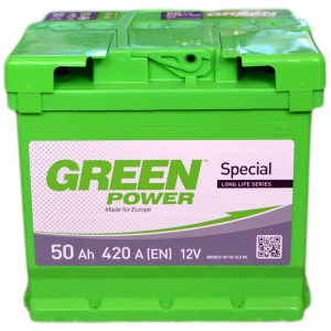 Автомобильный аккумулятор Green Power 50 Ah (+/-) Euro (420EN) (22354) ТОП в Виннице