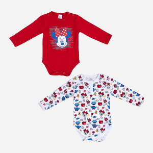 Боді Disney Minnie Mouse MN18363 2 шт 86-92 см Біло-червоне (8691109924391) краща модель в Вінниці