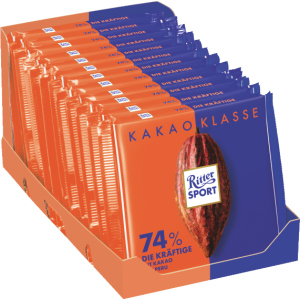 Упаковка насиченого темного шоколаду Ritter Sport Cocoa Selection 74% какао 12 шт х 100 г (4000417933607) рейтинг