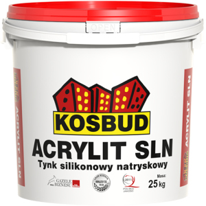 Штукатурка силиконовая машинного нанесения, KOSBUD ACRYLIT-SLN, барашек, база, ведро 25 кг в Виннице