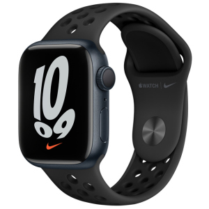 Смарт-годинник Apple Watch Series 7 Nike GPS 41mm Midnight Aluminium Case with Anthracite/Black Nike Sport Band (MKN43UL/A) ТОП в Вінниці