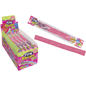 Упаковка желейних цукерок Fini Полуниця кислі смужки в індивідуальній упаковці 8 г х 125 шт (8410525203268)