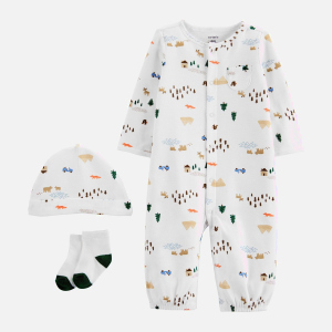 Комплект (шапочка + чоловічок + шкарпетки) Carters 1J655310 62 см 969 PRT Print (194133532559) краща модель в Вінниці