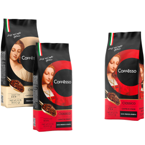 Набір кави в зернах Coffesso Classico 1000 г х 2 шт + Coffesso Crema 1000 г безкоштовно (2300000010251) ТОП в Вінниці