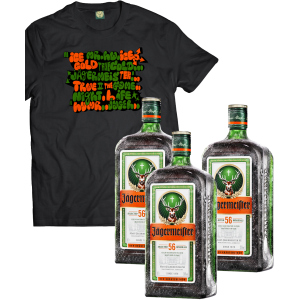 Лікер Jagermeister 0.7 л 35% 3 пляшки (+ексклюзивна футболка) (DESIGN1) p.М (4067700013018_R_М) рейтинг