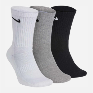 Набор носков Nike U Nk Everyday Cush Crew 3Pr SX7664-901 34-36 (S) 3 пары Черный/Белый/Серый (888407233906) лучшая модель в Виннице