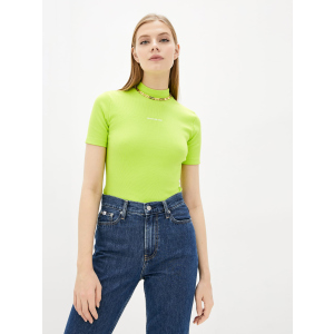 Водолазка Calvin Klein Jeans Micro Branding Rib Baby Tee J20J216782-LAG L Acid Lime (8719854552550)