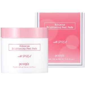 Осветляющие пилинг-пады Petitfee Hibiscus Brightening Peel Pads с гибискусом и дамасской розой 70 шт (880950885058) в Виннице