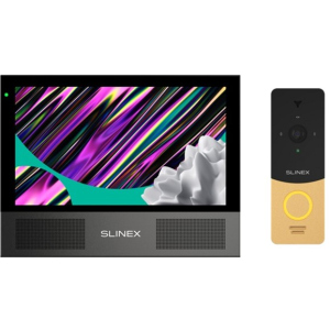 Комплект відеодомофону Slinex Sonik 7 ProDesign Kit (Black-Gold) краща модель в Вінниці