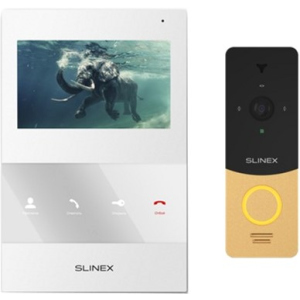 Комплект відеодомофону Slinex Base+ Kit (White-Gold)