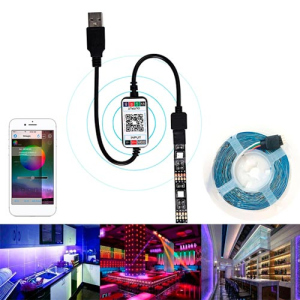 USB LED RGB лента подсветки телевизора с Bluetooth управлением 2 метра лучшая модель в Виннице