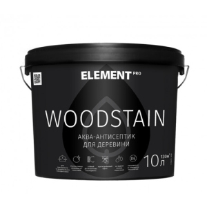 Аква-антисептик для дерева ELEMENT PRO WOODSTAIN, 10 л ТВК