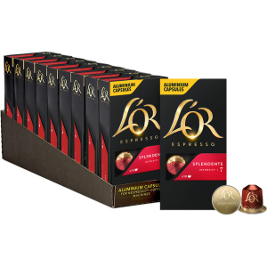 Набір кави в капсулах L’OR Espresso Splendente 10 упаковок x 10 шт (100 капсул) сумісні з Nespresso 100% Арабіка (8711000360149) надійний