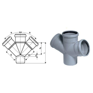 купить Крестовина канализационная 110/50/50, система HT Ostendorf (115910)