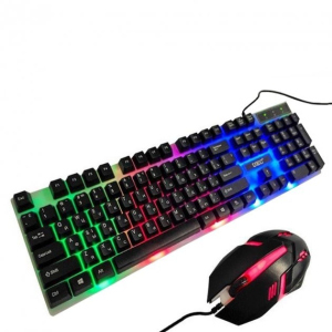 Игровой набор Combo Gamer геймерская клавиатура с LED подсветкой KEYBOARD K 01 компьютерная мышь Mouse UKC M 416 надежный