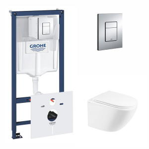 Набор инсталляция 5 в 1 Grohe Rapid SL 38827000 + унитаз с сиденьем Qtap Robin QT1333046ENRW в Виннице