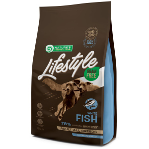 Сухой беззерновой корм для собак Nature's Protection Lifestyle Grain Free White Fish Adult All Breeds с белой рыбой 1.5 кг (NPLS45684) (4771317456847) в Виннице