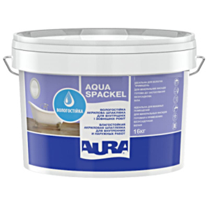 Влагостойкая шпатлевка Aura Luxpro Aqua Spackel белая для внутренних и наружных работ 16кг в Виннице