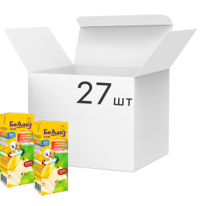 Упаковка соку Беллакт Яблучно-грушевого 200 мл х 27 шт (4814716000702) ТОП в Вінниці