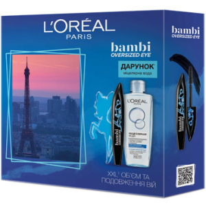 Подарунковий набір L'Oréal Paris Bambi Eye Oversized Туш для XXL об'єму та подовження вій 8.9 мл + Міцелярна вода 200 мл (5902503742447)