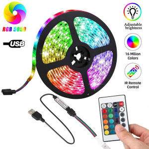 Світлодіодна стрічка RGB LED підсвічування, працює від USB для телевізора та монітора з пультом 5 метрів в Вінниці