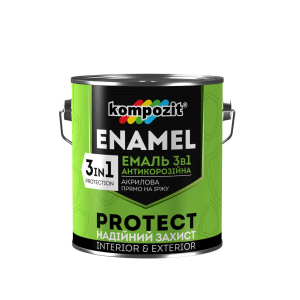 Емаль антикорозійна Kompozit 3в1 PROTECT (10 кг) Чорна (RAL 9004) рейтинг