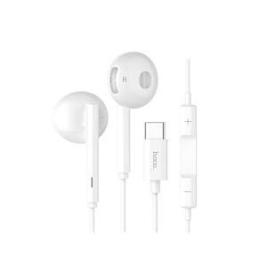 Наушники Hoco L10 Acoustic Type-C wired earphones with mic White ТОП в Виннице