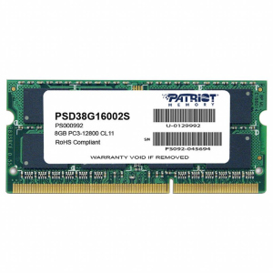 купити Модуль для ноутбука SoDIMM DDR3 8GB 1600 MHz Patriot (PSD38G16002S)