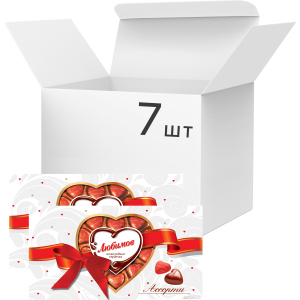 Упаковка конфет Любимов Сердечки ассорти 225 г х 7 шт (4820075503369)