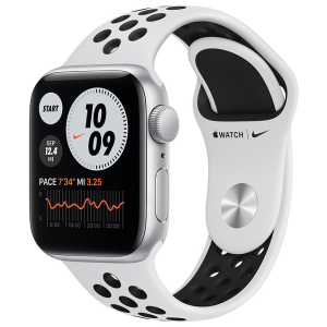 Смарт-часы Apple Watch SE Nike GPS 40mm Silver Aluminium Case with Pure Platinum/Black Nike Sport Band (MYYD2UL/A) ТОП в Вінниці