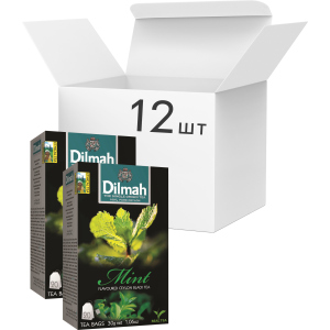 Упаковка чая черного пакетированного Dilmah Мята 12 шт по 20 пакетиков (19312631142171) ТОП в Виннице
