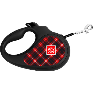 Повідець-рулетка для собак Collar WAUDOG R-leash, малюнок "Шотландка", M, до 25 кг, 5 м, світловідбивна стрічка (8125-0098-01) ТОП в Вінниці