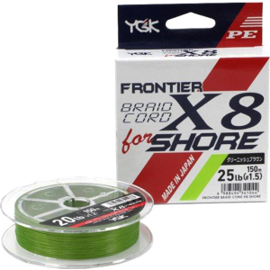 Шнур YGK Frontier Braid Cord X8 150 м (зелёный) #1.0/0.165 мм 16lb/7.2 кг (55450296)