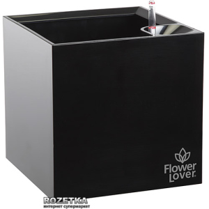 Умный вазон Plastkon Flower Lover Cubico 21 x 21 x 21 см Черный (8595096920506) ТОП в Виннице