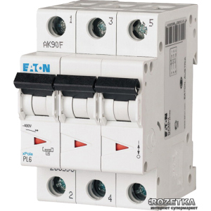 Автоматичний вимикач Eaton PL6-C20/3 3Р 20 А тип С (286602) надійний