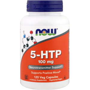 Амінокислота Now Foods 5-HTP (Гідрокситриптофан) 100 мг 120 гелевих капсул (733739001061) надійний