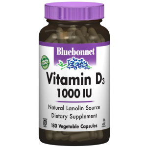 Вітаміни Bluebonnet Nutrition Вітамін D3 1000IU 180 гелевих капсул (743715003132) ТОП в Вінниці