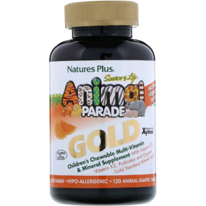 Витамины Natures Plus Animal Parade Gold мультивитамины Апельсин 120 жевательных таблеток (97467299368)