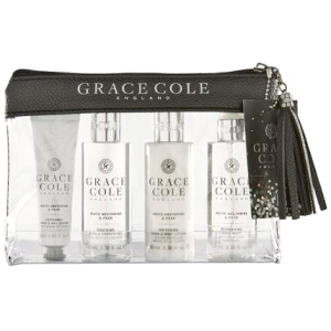 Набір для жінок Grace Cole Travel Set White Nectarine & Pear + косметичка (5055443697510) краща модель в Вінниці