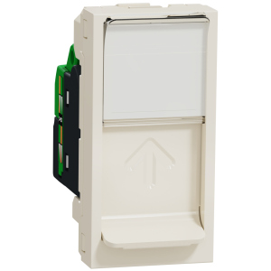 Розетка RJ45 1-модульна Schneider Electric Unica New Studio категорія 6 ​​UTP Бежева (NU341444) в Вінниці