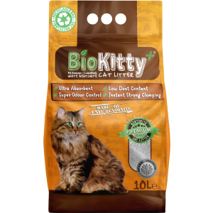 Наповнювач для котячого туалету BioKitty Super Premium White Бентонітовий комкуючий 8.4 кг (10 л)(8680659333531) в Вінниці