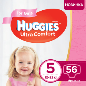 Підгузки Huggies Ultra Comfort 5 Mega для дівчаток 56 шт (5029053543642) в Вінниці