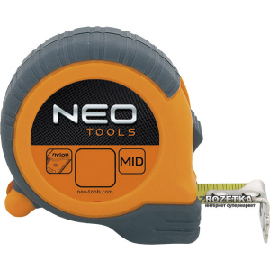 Рулетка NEO Tools 8 м х 25 мм магнитная с нейлоновым покрытием (67-111) надежный