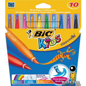 Фломастери BIC Visaquarelle 10 кольорів 10 шт (3270220001553) рейтинг