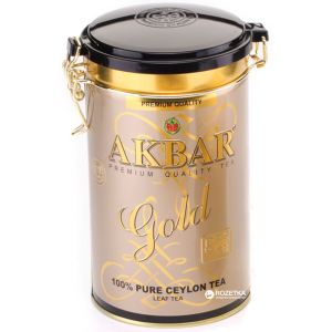 Чай чорний листовий Akbar Gold 450 г у бляшаній банці (5014176001780) краща модель в Вінниці