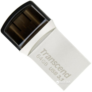 Transcend JetFlash 890 64GB USB 3.1 / Type-C Silver (TS64GJF890S) краща модель в Вінниці