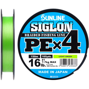 Шнур Sunline Siglon PE х4 150 м # 1.0/0.171 мм 7.7 кг Салатовый (16580906) в Виннице