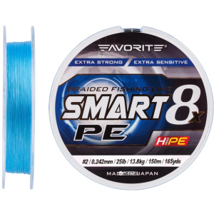 Шнур Favorite Smart PE 8x 150 м # 2.0/0.242 мм 13.8 кг Голубой (16931076) в Виннице