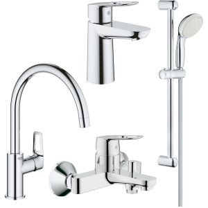 Набір змішувачів GROHE BauLoop 123225K + кухонний змішувач (23337000 + 32815000 + 31232001 + 27598001) в Вінниці