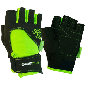 Перчатки для фитнеса PowerPlay 1728 XS Black/Green (PP_1728_XS_Black/Green) ТОП в Виннице